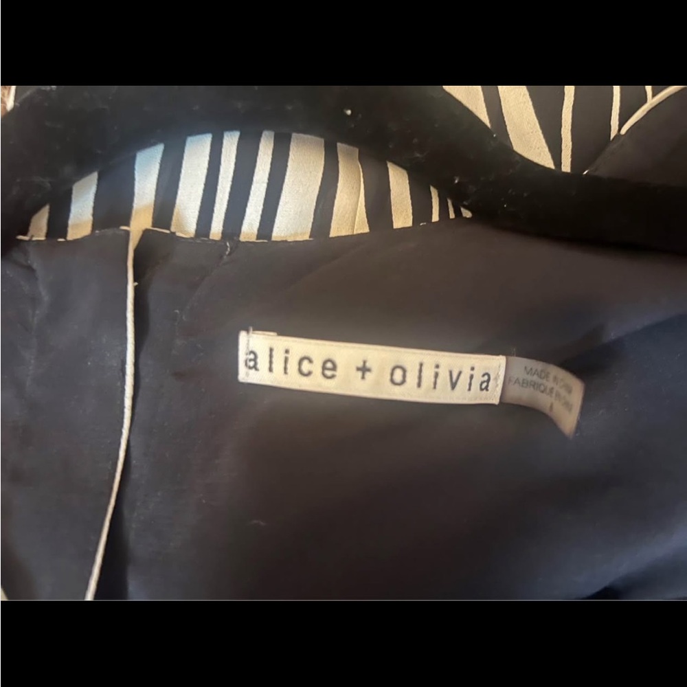 Alice + Olivia Black and White Striped Garment